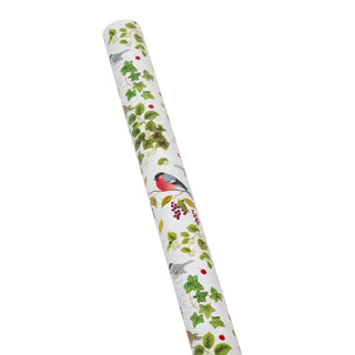 Caspari Winter Birds White Gift Wrap - One 30" x 8' Roll 95531RC