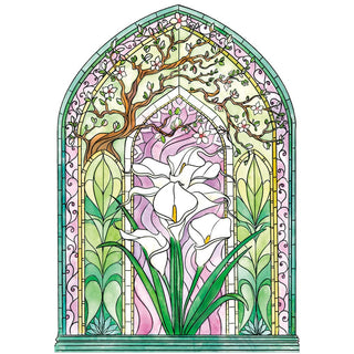 Caspari Stained Glass Sympathy Die Cut Greeting Card - 1 card with envelope 95595.05