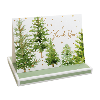 White Christmas Foil Thank You Notes