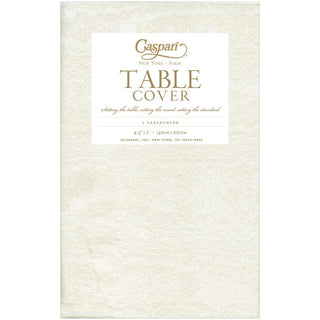 Caspari Moiré Ivory Paper Linen Tablecover 4.5' X 7' - includes 1 Tablecover 9717TCP