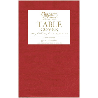 Caspari Moiré Red Paper Linen Tablecover 4.5' X 7' - includes 1 Tablecover 971TCP