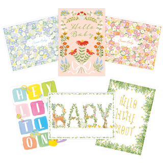 Caspari Baby - Set Of Six Greeting Cards And Envelopes BABY