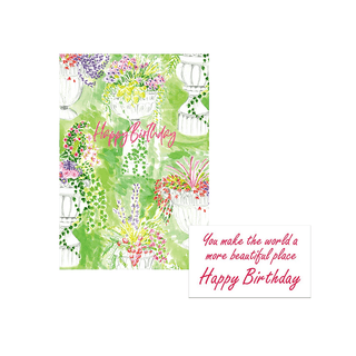 Caspari Floral Whimsy Birthday - Set Of Six Greeting Cards And Envelopes BDAY-FLORWHIMSY