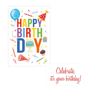 Caspari Classic Birthday - Set Of Six Greeting Cards And Envelopes CLASSICBIRTHDAY
