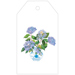 Caspari Hydrangeas And Porcelain Gift Tags - 4 Per Package HT10016