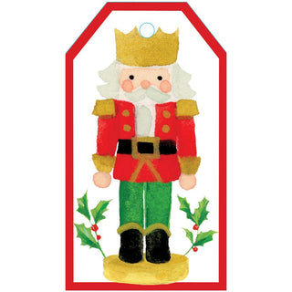 Caspari Painted Nutcracker Hang Tags - includes 4 Hang Tags HT10096