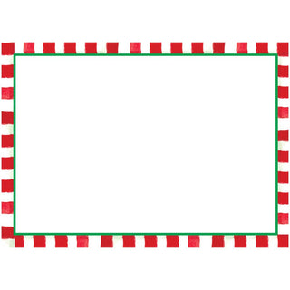 Caspari Red And White Stripe Border Adhesive Labels - 12 Per Package LTAG131