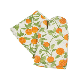 Caspari Orange Grove Oven Mitts And Pot Holders Set - 1 Piece Of Each OMPH010A