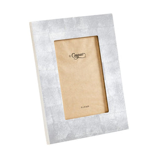Caspari Silver Leaf 4" x 6" Lacquer Picture Frame - includes 1 frame SILVERLQFRM4X6