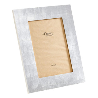 Caspari Silver Leaf 5" x 7" Lacquer Picture Frame - includes 1 frame SILVERLQFRM5X7