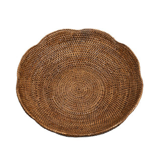 Caspari Rattan Scalloped Large Bowl in Natural - 5.5"H x 16" Diameter TK-TB-002SC/HB