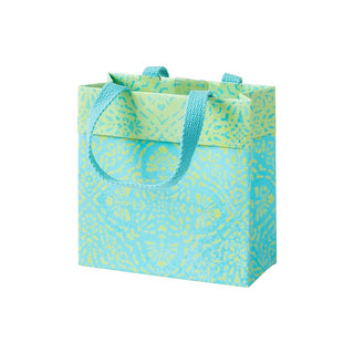 Caspari Annika Turquoise Small Square Gift Bags - 1 Each 10037B1.5