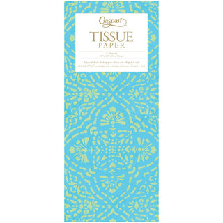 Caspari Annika Turquoise Tissue Paper - 4 Sheets Included 10037TIS