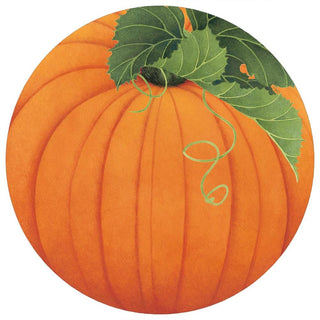 Caspari Pumpkin Round Paper Placemats - 12 Per Package 1107PPRND