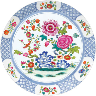 Caspari Chinese Floral Porcelain Round Paper Placemats - 12 Per Package 1113PPRND