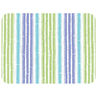 Caspari Bamboo Stripe Die-Cut Placemats in Blue & Green- 1 Each 1207PPREC