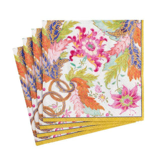 Caspari Tobacco Leaf Paper Cocktail Napkins in Ivory - 20 Per Package 13130C