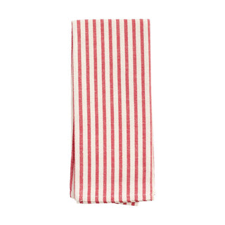 Busatti Italian Woven Cotton & Linen Tea Towel - 1 Each Thin Stripe in Red 13726
