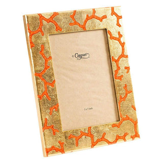 Caspari The Coral Sea Lacquer 5" x 7" Picture Frame in Gold - 1 Each 14563LQFRM5X7