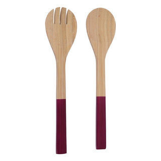 Albert L Punkt Lacquered Bamboo Salad Servers in Blackberry - 1 Pair 15671