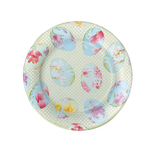 Caspari Floral Decorated Eggs Paper Salad & Dessert Plates - 8 Per Package 15690SP
