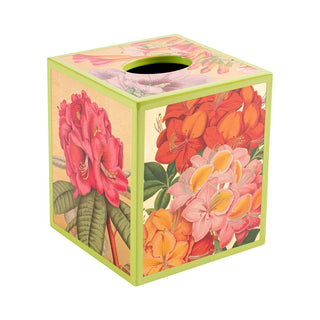 Caspari Jefferson's Garden Study Lacquer Tissue Box Cover in Gold - 1 Each 15791LQTB