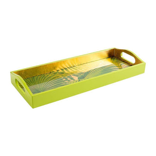 Caspari Palm Fronds Lacquer Bar Tray in Gold - 1 Each 15862LQBAR