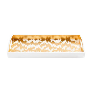 Caspari Modern Moiré Lacquer Bar Tray in Gold - 1 Each 15954LQBAR