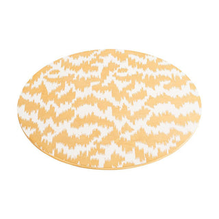 Caspari Modern Moiré Round Lacquer Placemat in Gold - 1 Each 15954LQPMRND