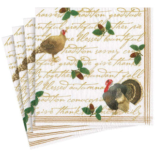 Caspari Founders' Thanksgiving Paper Dinner Napkins - 20 Per Package 16240D