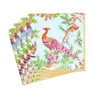 Caspari Chelsea Birds Paper Luncheon Napkins in Celadon - 20 Per Package 16581L