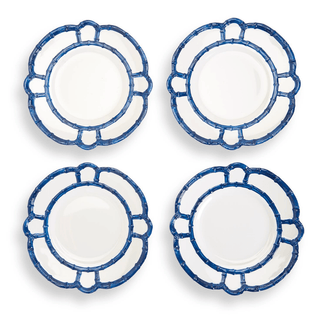 Two's Company Blue Bamboo Dinner Plates - Set of 4 16743