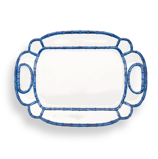 Two's Company Blue Bamboo Serving Platter 16751