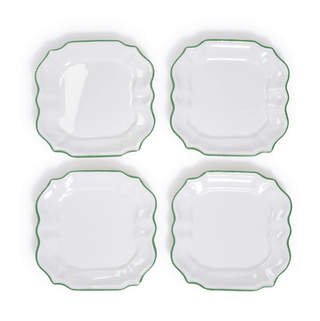 Two's Company Garden Soiree Salad/Dessert Plates in Green - Set of 4 16779