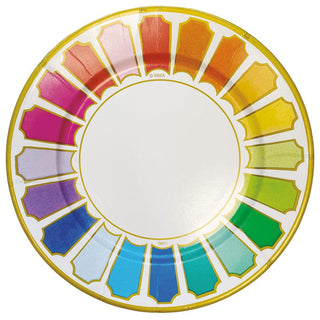 Caspari Color Wheel Paper Dinner Plates - 8 Per Package 16840DP
