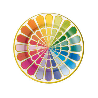 Caspari Color Wheel Paper Salad & Dessert Plates - 8 Per Package 16840SP