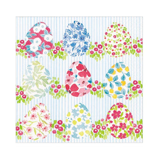 Caspari Floral Easter Eggs Paper Luncheon Napkins - 20 Per Package 16950L