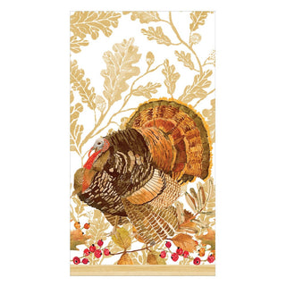 Caspari Woodland Turkey Paper Guest Towel Napkins - 15 Per Package 17110G