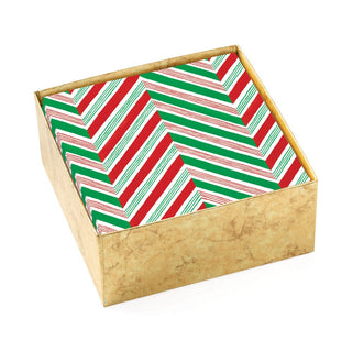 Caspari Candy Cane Stripes Paper Cocktail Napkins - 40 Per Box 17130B