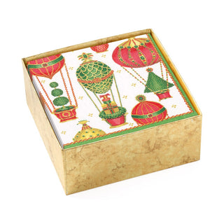 Caspari Christmas in the Air Paper Cocktail Napkins - 40 Per Box 17140B