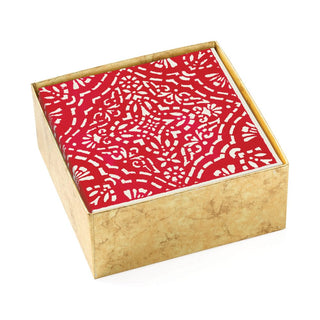 Caspari Annika Paper Cocktail Napkins in Red - 40 Per Box 17300B