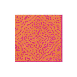 Caspari Annika Paper Cocktail Napkins in Orange - 20 Per Box 17303C