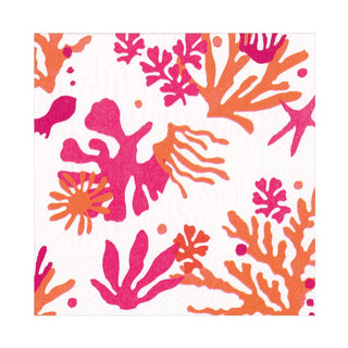 Caspari Matisse Luncheon Napkins in Coral & Orange - 20 Per Package 17330L