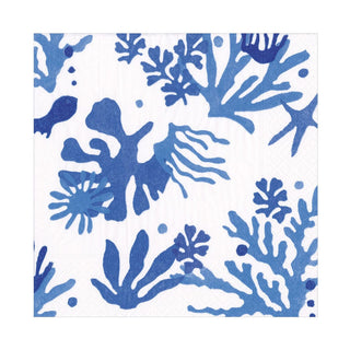 Caspari Matisse Luncheon Napkins in Coral & Blue - 20 Per Package 17331L