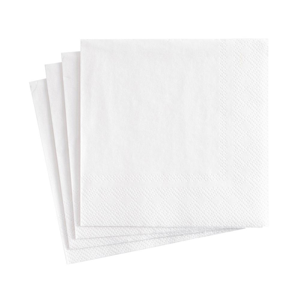 White Pearl Paper Linen Cocktail Napkins 15 Per Package Caspari
