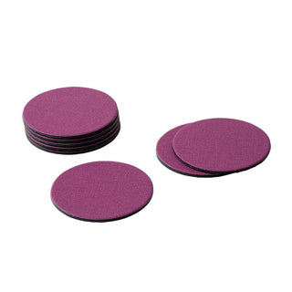 Caspari Classic Canvas Felt-Backed Coasters in Aubergine - 8 Per Box 4016CR