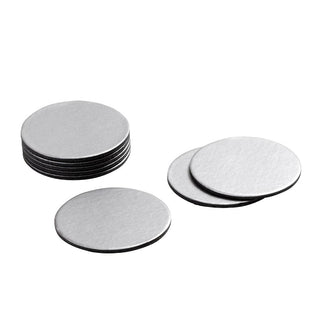 Caspari Round Luster Felt-Backed Coasters in Silver - 8 Per Box 4022CR