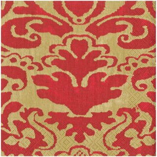 Caspari Palazzo Paper Dinner Napkins in Red - 20 Per Package 7962D