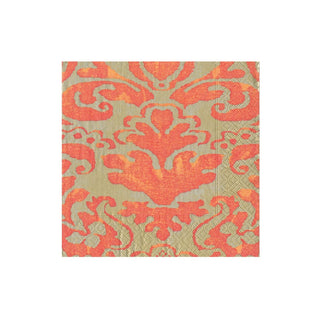 Caspari Palazzo Paper Cocktail Napkins in Coral - 20 Per Package 7969C