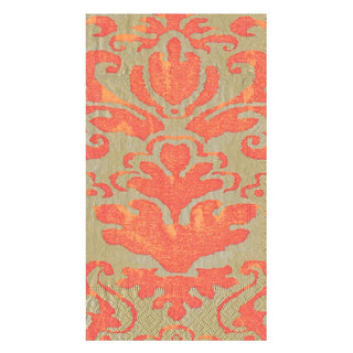 Caspari Palazzo Paper Guest Towel Napkins in Coral - 15 Per Package 7969G